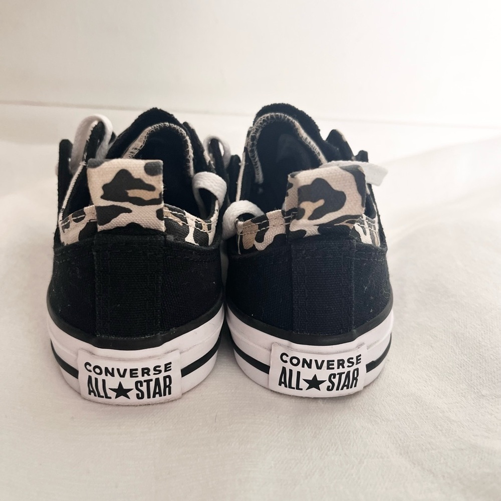 Converse Kids' double tongue Black and Cheetah Print Sneakers 2 - Picture 3 of 5